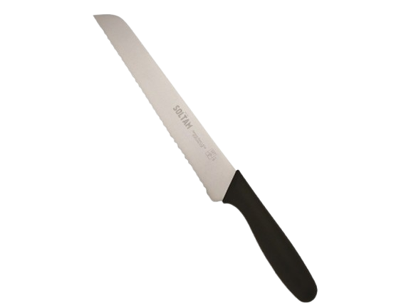 סכין לחם 20 ס"מ ידית שחורה CAS סולתם SOLTAM