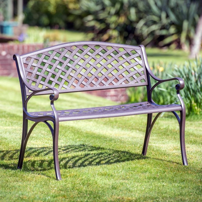 לונדון - ספסל ישיבה אלומיניום יצוק 100 ס"מ ברונזה GARDA